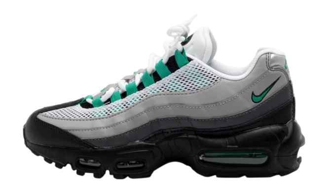 Airmax 95 platinuim, gris et vert