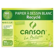 Papier  à dessin Blanc Recyclé