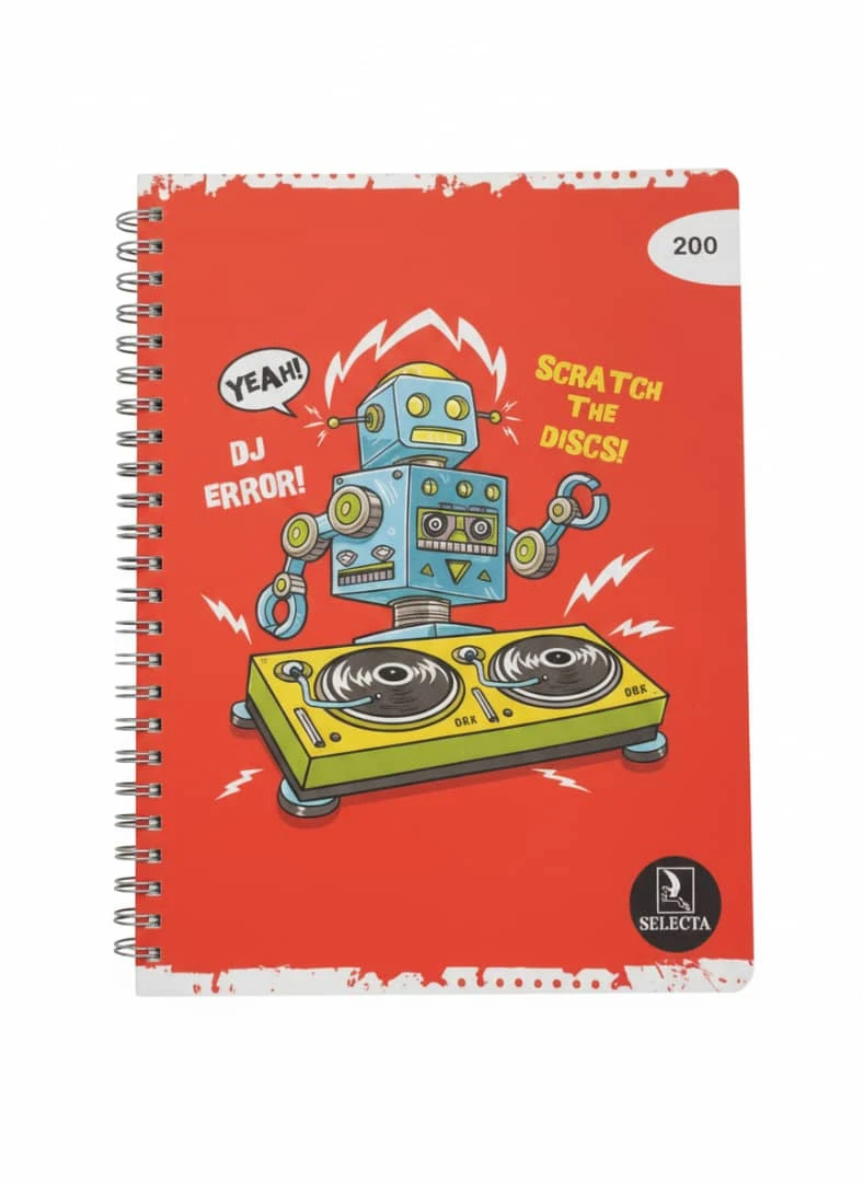 Cahier spirale "DJ Robot" – Selecta 200 pages