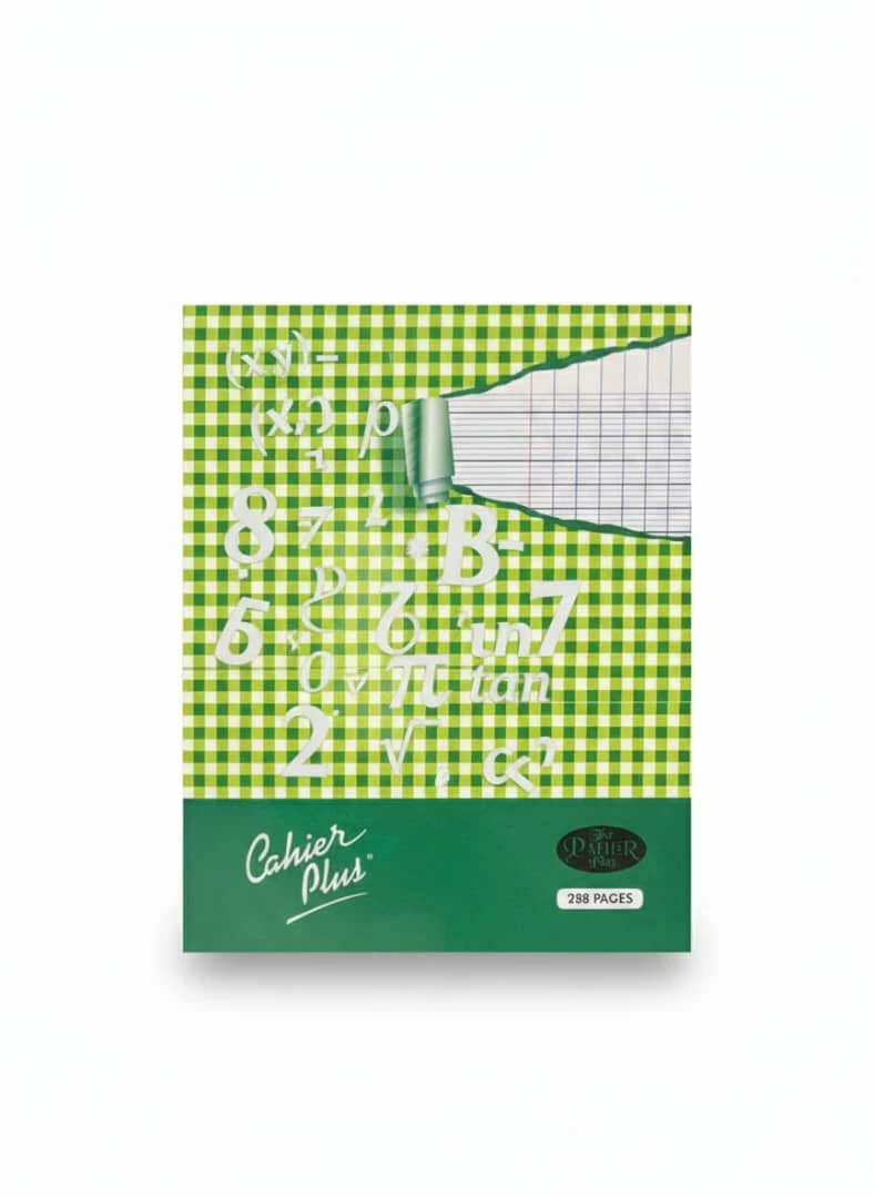 Cahier Plus – Motifs Mathématiques, Vert Carreaux 288 pages