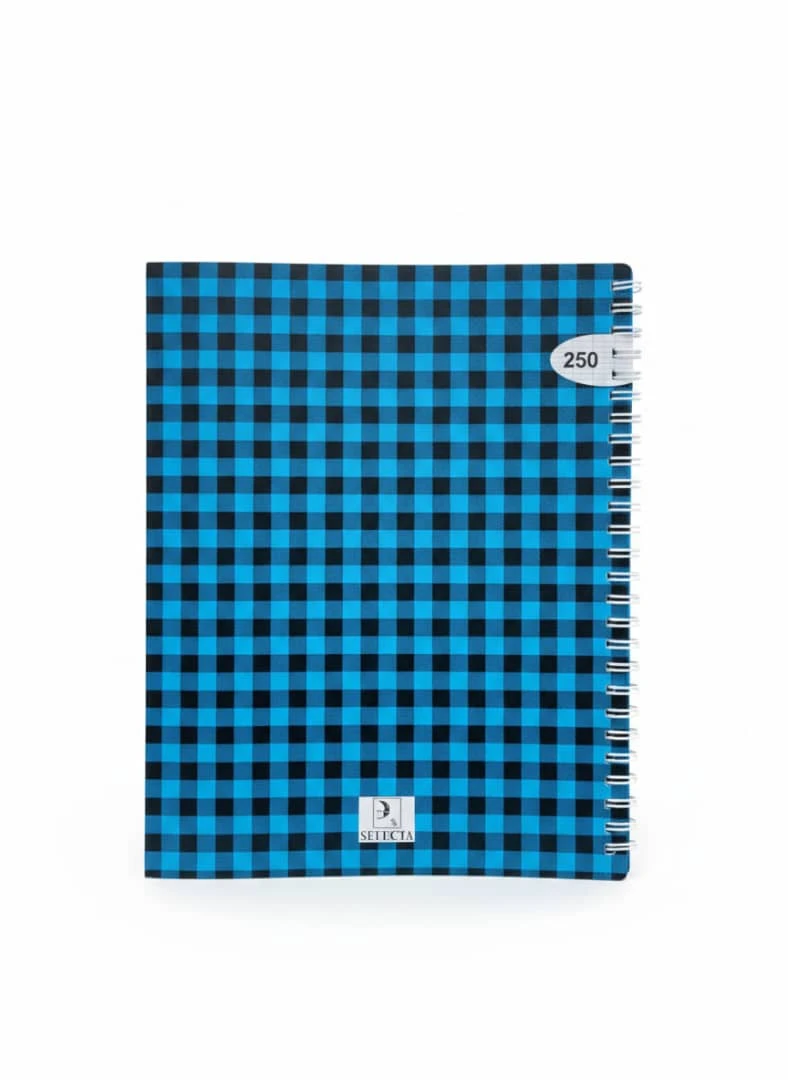 Cahier à spirale avec couverture rigide bleue 200 pages