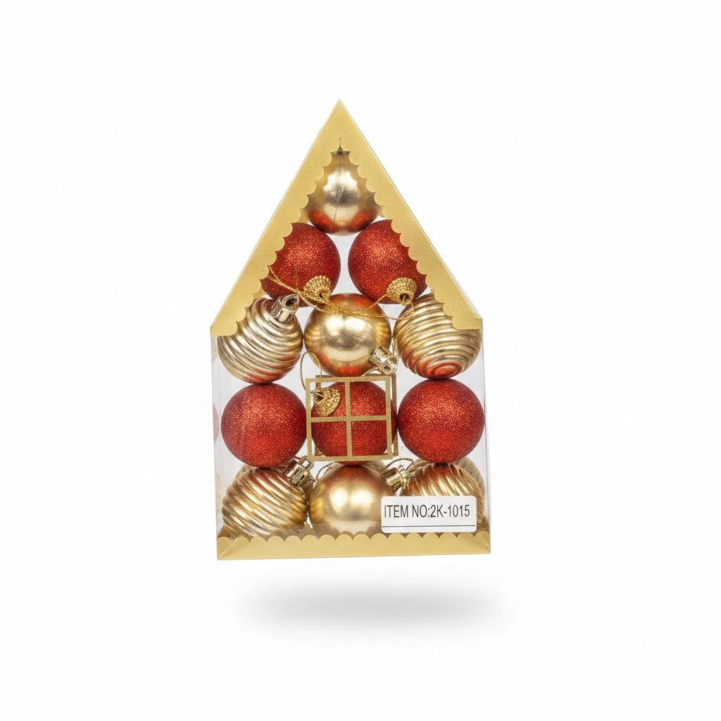 Boules de Noël rouge et dorées